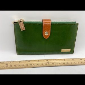 Beautiful dark green leather wallet.